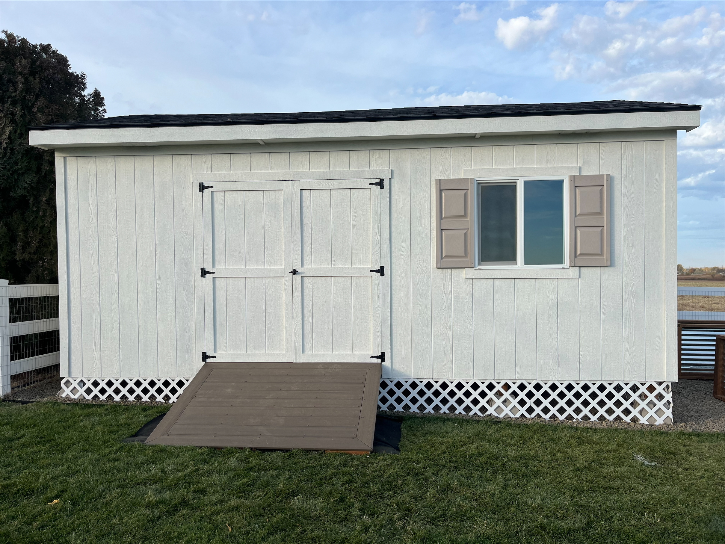 12x20 Custom Shed Build in Black Canyon Exteriors in Emmett Idaho